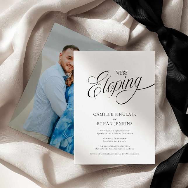 We’re Eloping Photo Announcement Invitation Einladung (Minimal Elegant Eloping Announcement)