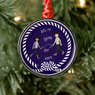 We’re Tying The Knot Nautical Colored Engaged Ornament Aus Metall