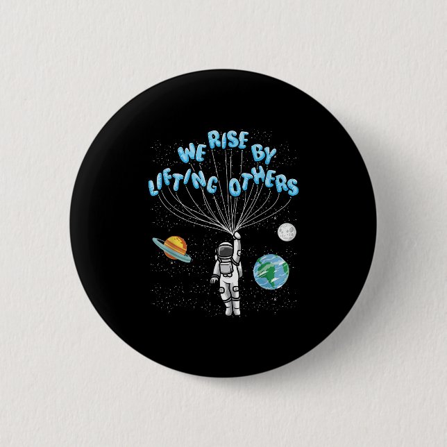 We Rise Motivational Quote - Clic Fit, Short Sleev Button (Vorderseite)