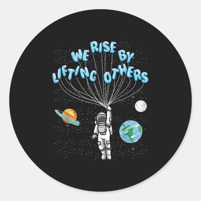 We Rise Motivational Quote - Clic Fit, Short Sleev Runder Aufkleber (Vorderseite)