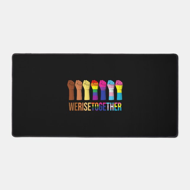 We Rise Together Black Lgbt Gay Pride Support Schreibtischunterlage (Vorderseite)