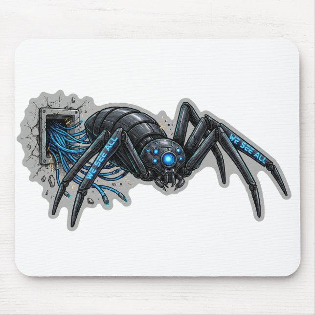 We See All – Surveillance Cyber Spider Drone T-Shi Mousepad (Vorne)