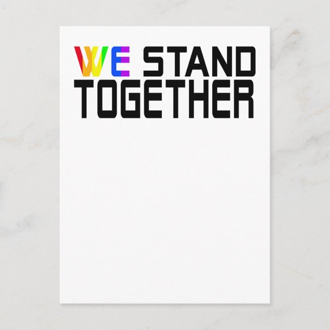 We stand together | LGBTQ+ Pride Postkarte (Vorderseite)