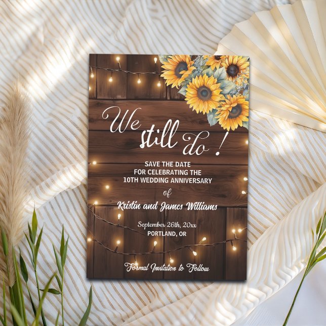 We Still Do 10th Wedding Anniversary String Lights Save The Date (Von Creator hochgeladen)