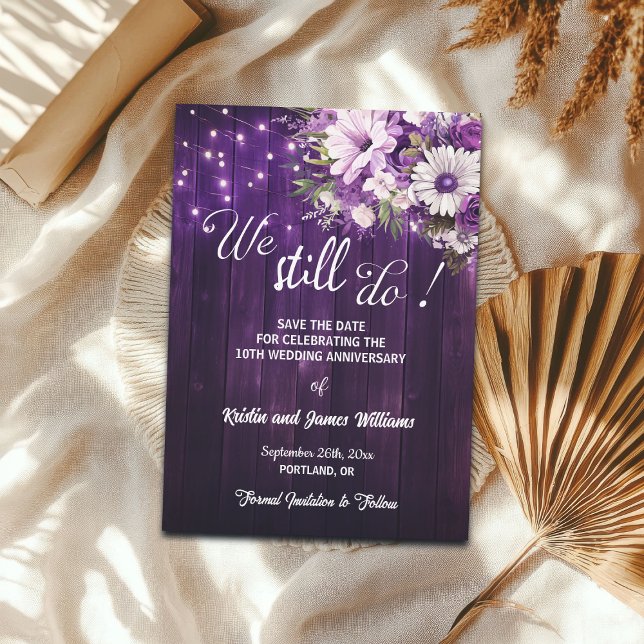 We Still Do 10th Wedding Anniversary String Lights Save The Date (Von Creator hochgeladen)