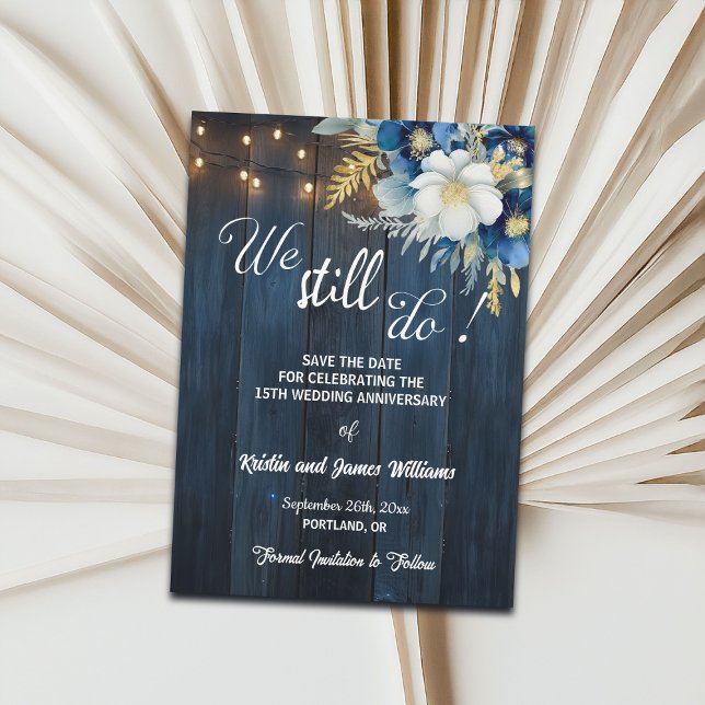 We Still Do 15th Wedding Anniversary String Lights Save The Date (Von Creator hochgeladen)