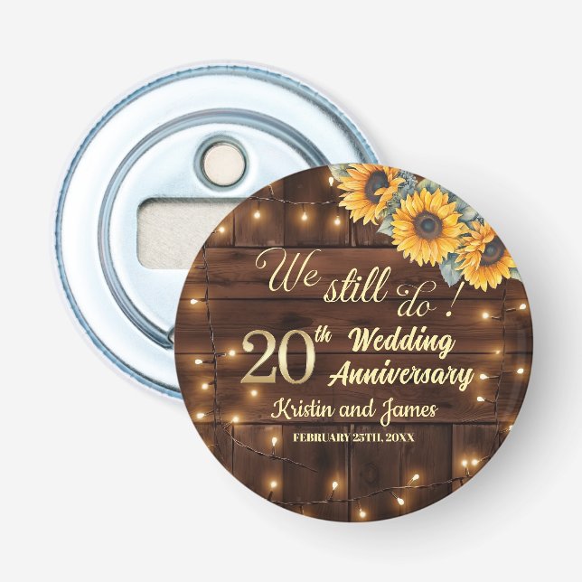 We Still Do 20th Wedding Anniversary String Lights Flaschenöffner (Vorderseite)