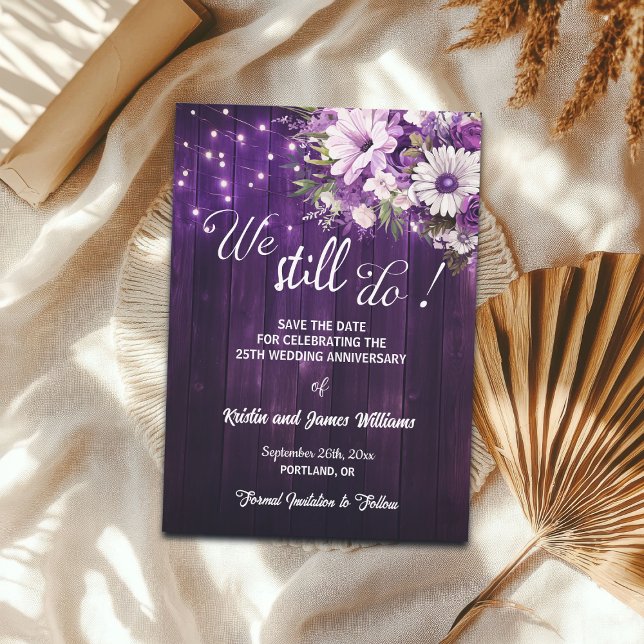 We Still Do 25th Wedding Anniversary String Lights Save The Date (Von Creator hochgeladen)