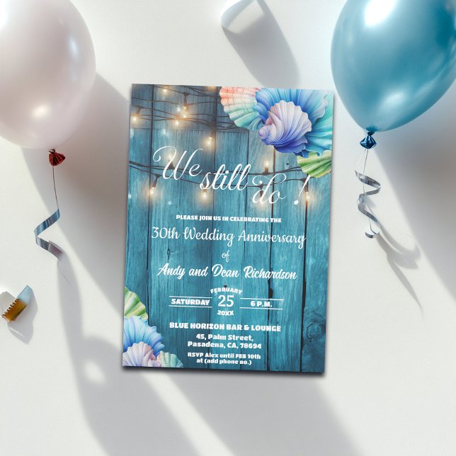 We Still Do 30th Wedding Anniversary String Lights Einladung (Von Creator hochgeladen)