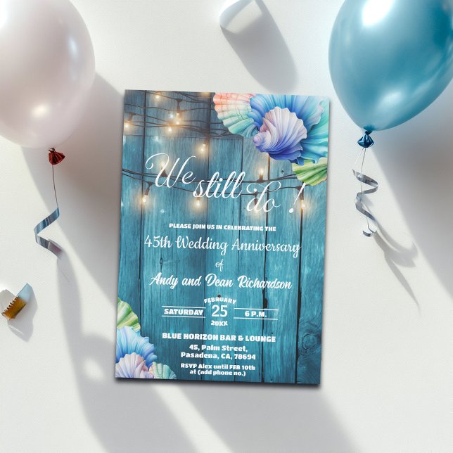 We Still Do 45th Wedding Anniversary String Lights Einladung (Von Creator hochgeladen)