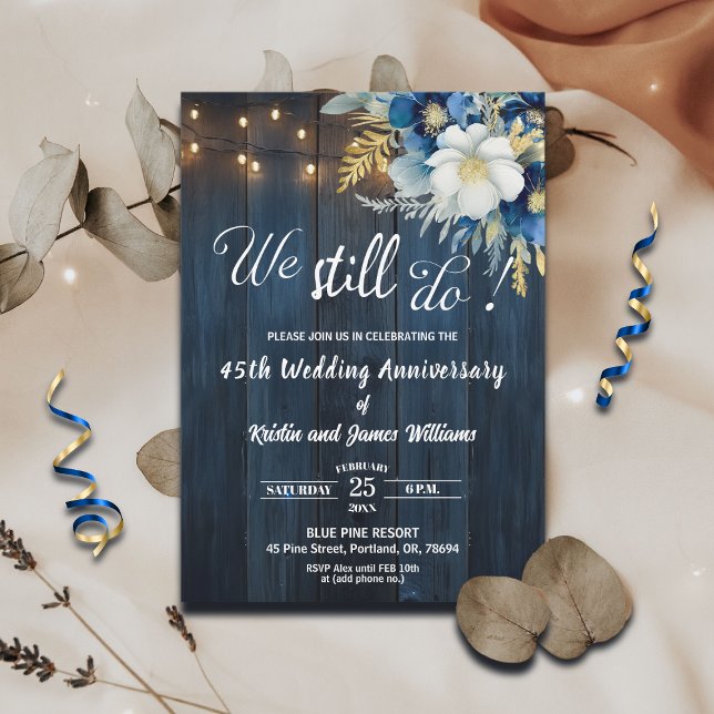 We Still Do 45th Wedding Anniversary String Lights Einladung (Von Creator hochgeladen)