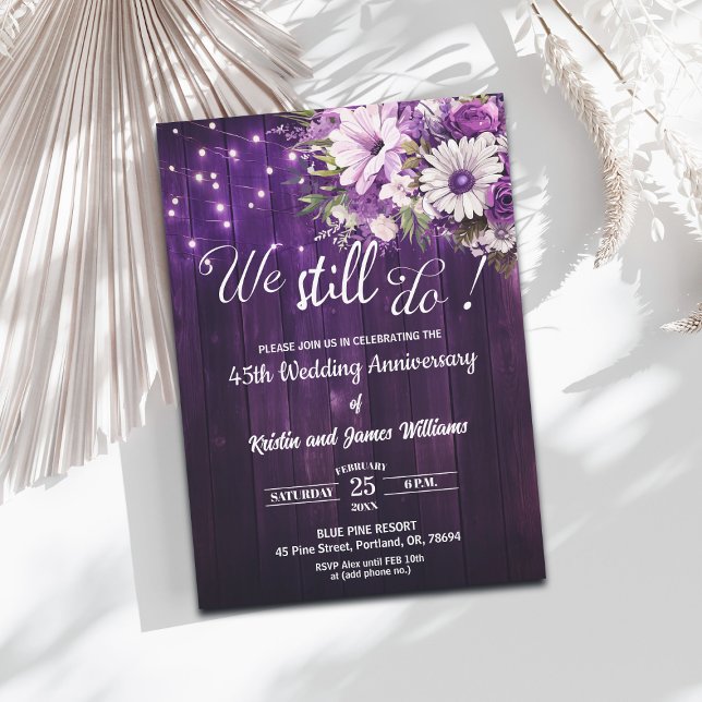 We Still Do 45th Wedding Anniversary String Lights Einladung (Von Creator hochgeladen)