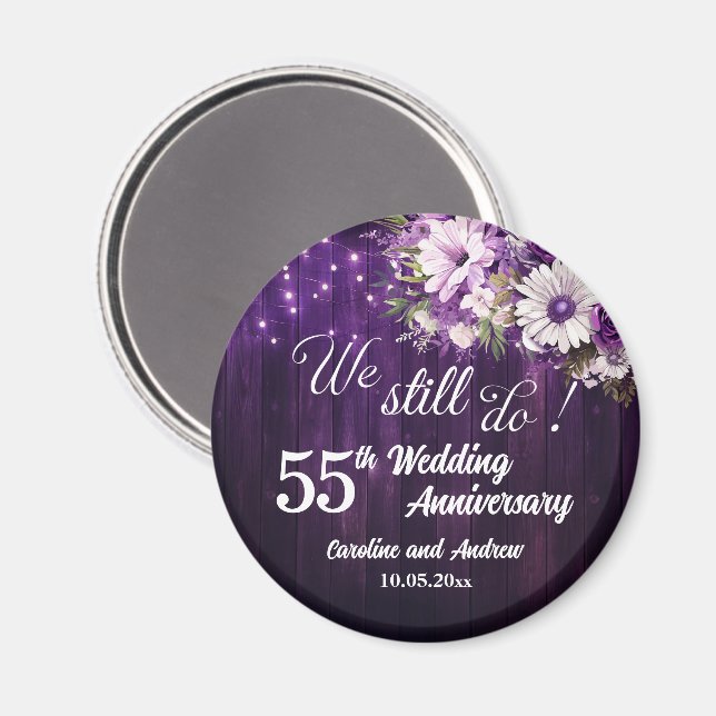 We Still Do 55th Wedding Anniversary String Lights Magnet (Vorderseite/Rückseite)