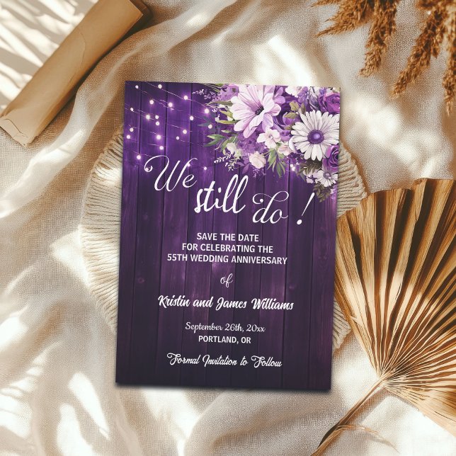 We Still Do 55th Wedding Anniversary String Lights Save The Date (Von Creator hochgeladen)