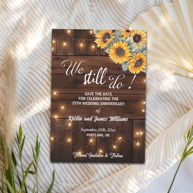 We Still Do 75th Wedding Anniversary String Lights Save The Date (Von Creator hochgeladen)