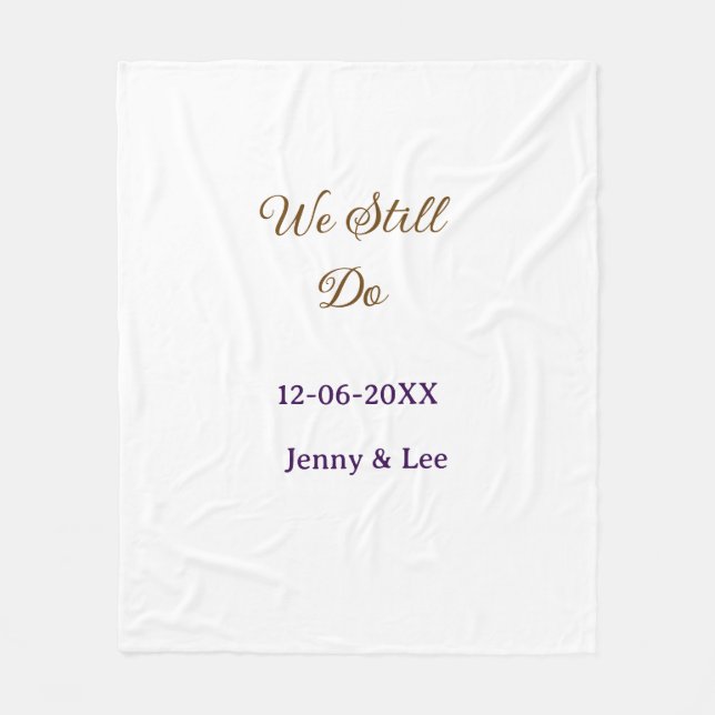 We still do brown pink name date year boho retro s fleecedecke (Vorderseite)