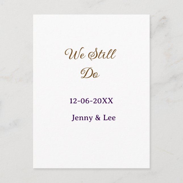 We still do brown pink name date year boho retro s postkarte (Vorderseite)