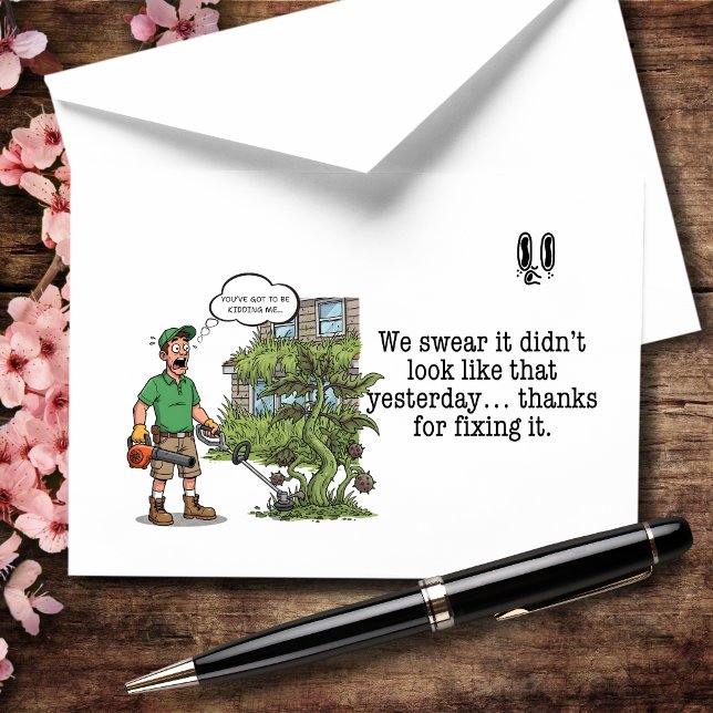 We Swear It Didn’t Look Like This Yesterday Dankeskarte (We swear it was fine yesterday… now it’s a jungle. Thanks for saving us 😂)