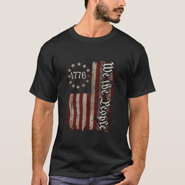 We The People 1776 American Flag 4Th Of July T-Shirt (Vorderseite)