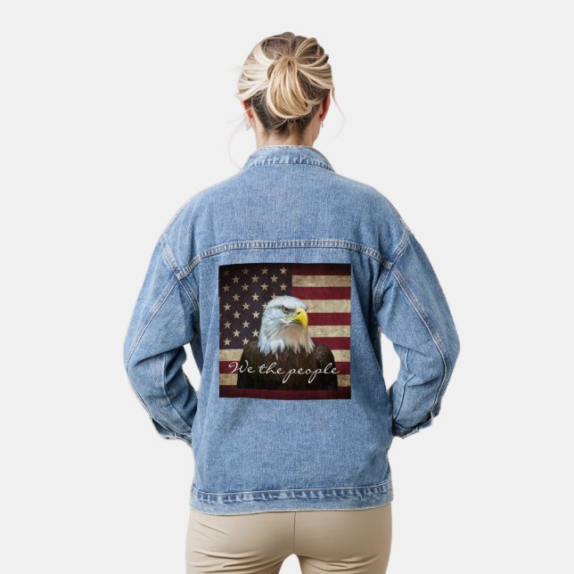 We The People American Flag Bald Eagle  Jeansjacke (Modell)