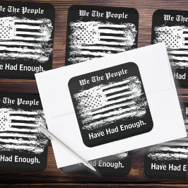 We The People Distressed Flag Quadratischer Aufkleber