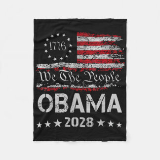 We The People Obama President 2028 Vintage Us Flag Fleecedecke