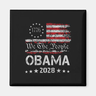 We The People Obama President 2028 Vintage Us Flag Magnet