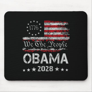 We The People Obama President 2028 Vintage Us Flag Mousepad