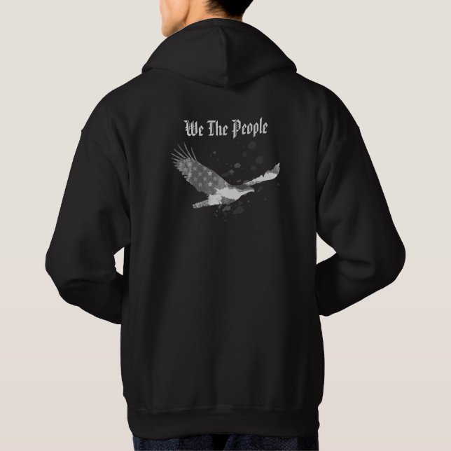 *~* We The People USA Flag Eagle American Black Hoodie (Rückseite)