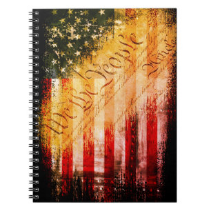WE THE PEOPLE Vintage Retro Rock American Flag Notizblock