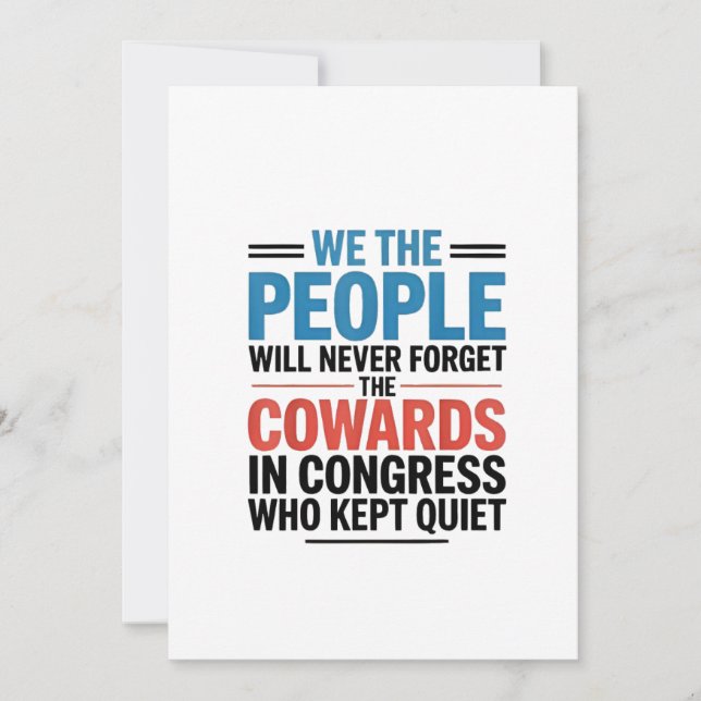 We the People Will Never Forget the Cowards  Save The Date (Vorderseite)
