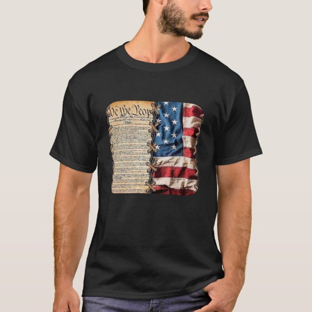 We The People with American Flag t shirt (Vorderseite)