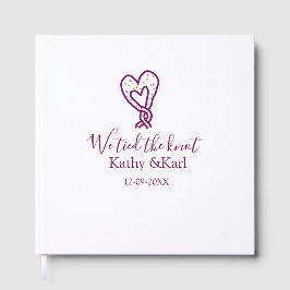 We tied the knot pink heart knots name date romant gästebuch