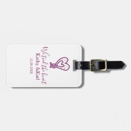 We tied the knot pink heart knots name date romant gepäckanhänger