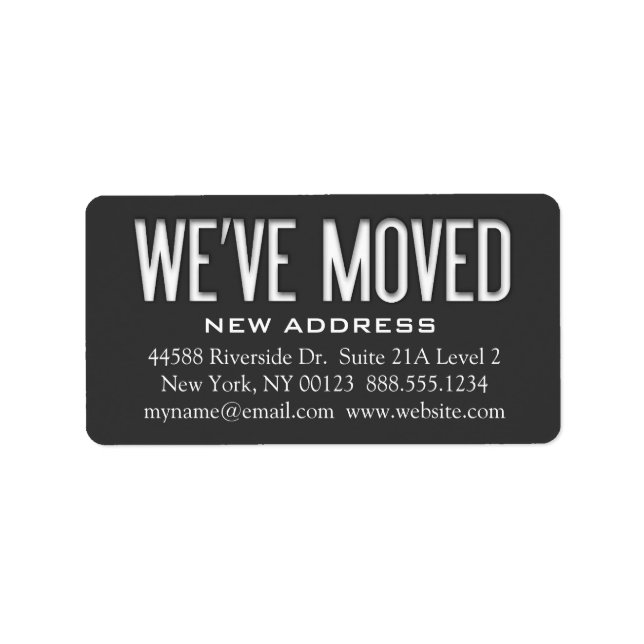 "We ve Moved"-Adressenänderungsmeldungszeichen Adressaufkleber (Vorne)
