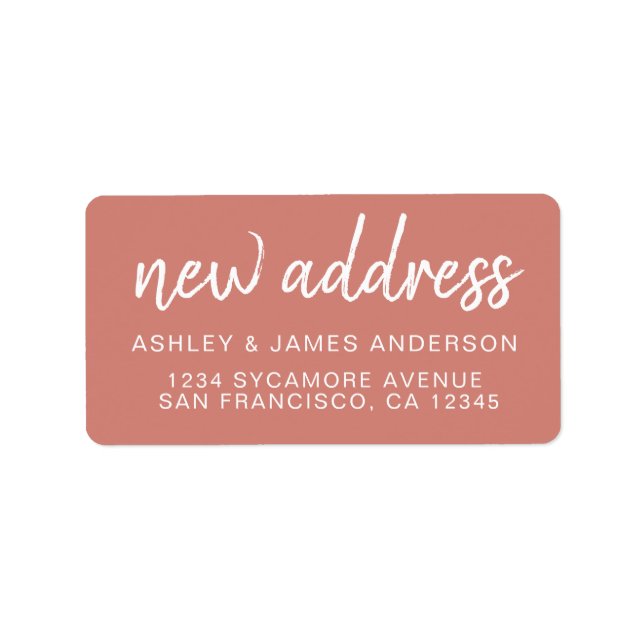 We’ve Moved Classic Terracotta New Address Adressaufkleber (Vorne)