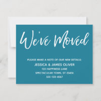 "We ve Moved" Moderne Handschrift Mosaic Blue Card