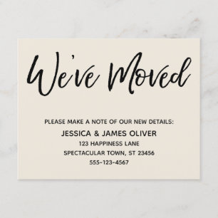 "We ve Moved" Moderne Handschriftencreme-Karte Einladung
