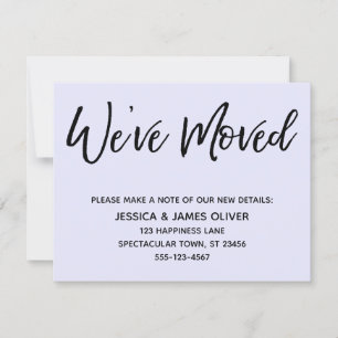 "We ve Moved" Moderne Handwriting Lavender Card Einladung