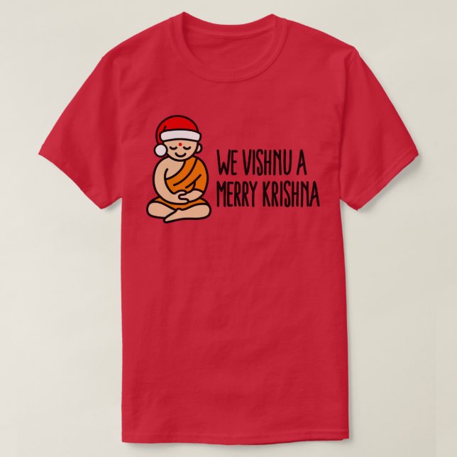 We Vishnu a Merry Krishna lustige Yoga Weihnachtsp T-Shirt (Design vorne)