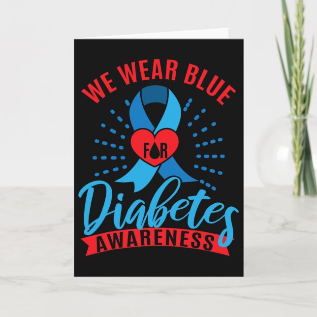 We Wear Blue For Diabetes Awareness  Karte (Vorderseite)