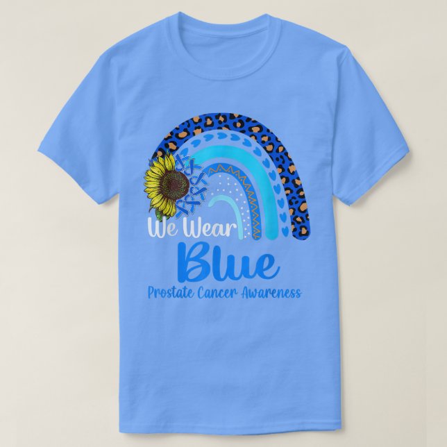 We Wear Blue Prostate Cancer Awareness Rainbow  T-Shirt (Design vorne)