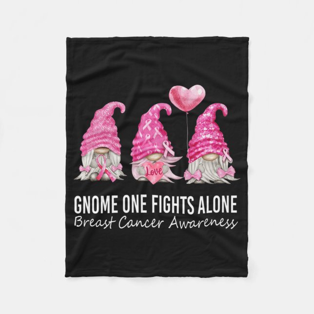 We Wear Pink Gnome Gnomies Breast Cancer Awareness Fleecedecke (Vorderseite)
