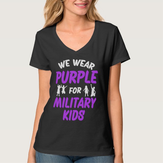 We Wear Purple For Military Kids T-Shirt (Vorderseite)