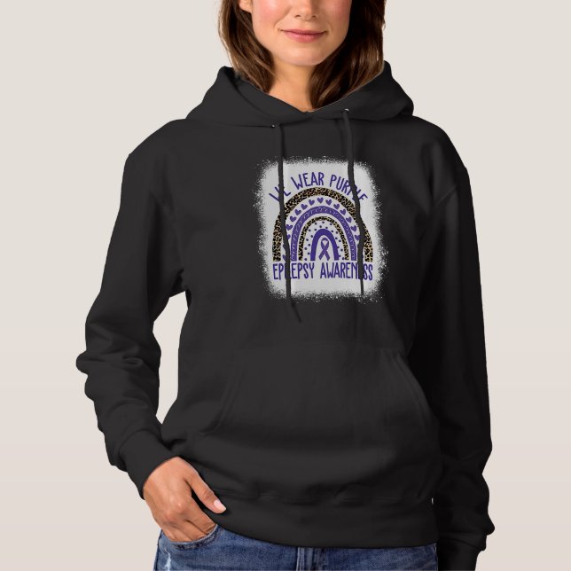 We Wear Purple Leopard Rainbow For Epilepsy Awaren Hoodie (Vorderseite)