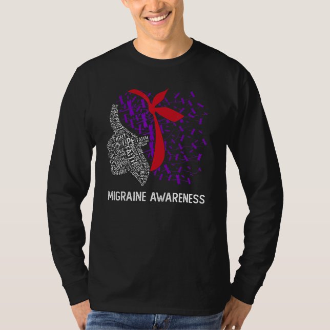 We Wear Purple & Red For Migraine Awareness T-Shirt (Vorderseite)