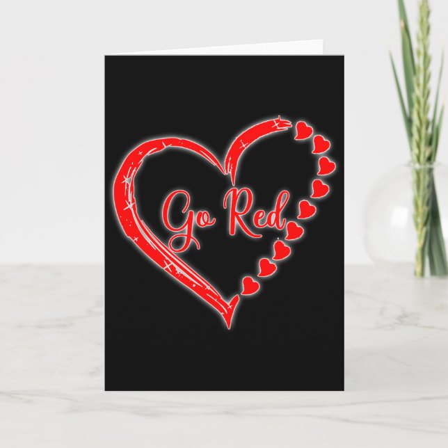 We Wear Red At February Go Red Heart Disease Aware Karte (Vorderseite)