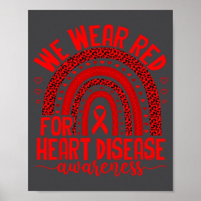 We Wear Red For Heart Disease Awareness Men Women  Poster (Vorne)