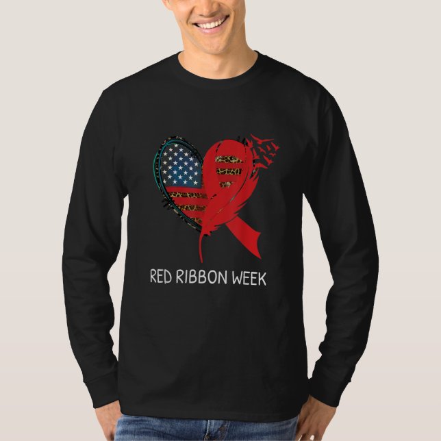 We Wear Red For Red Ribbon Week Awareness American T-Shirt (Vorderseite)