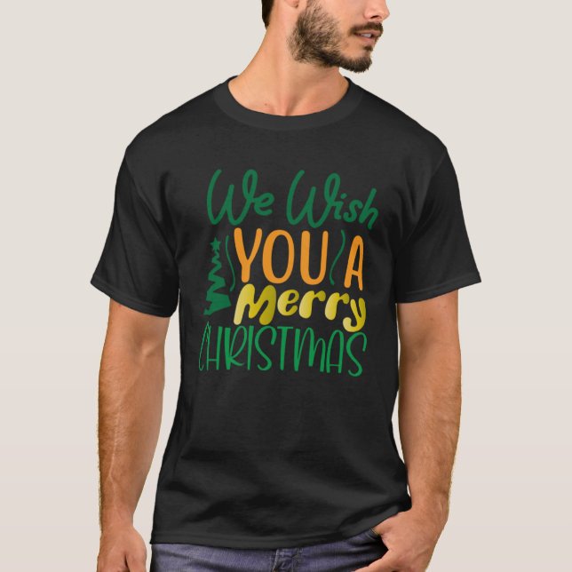 We Whiskey You A Merry Christmas Wish Drinking T-Shirt (Vorderseite)